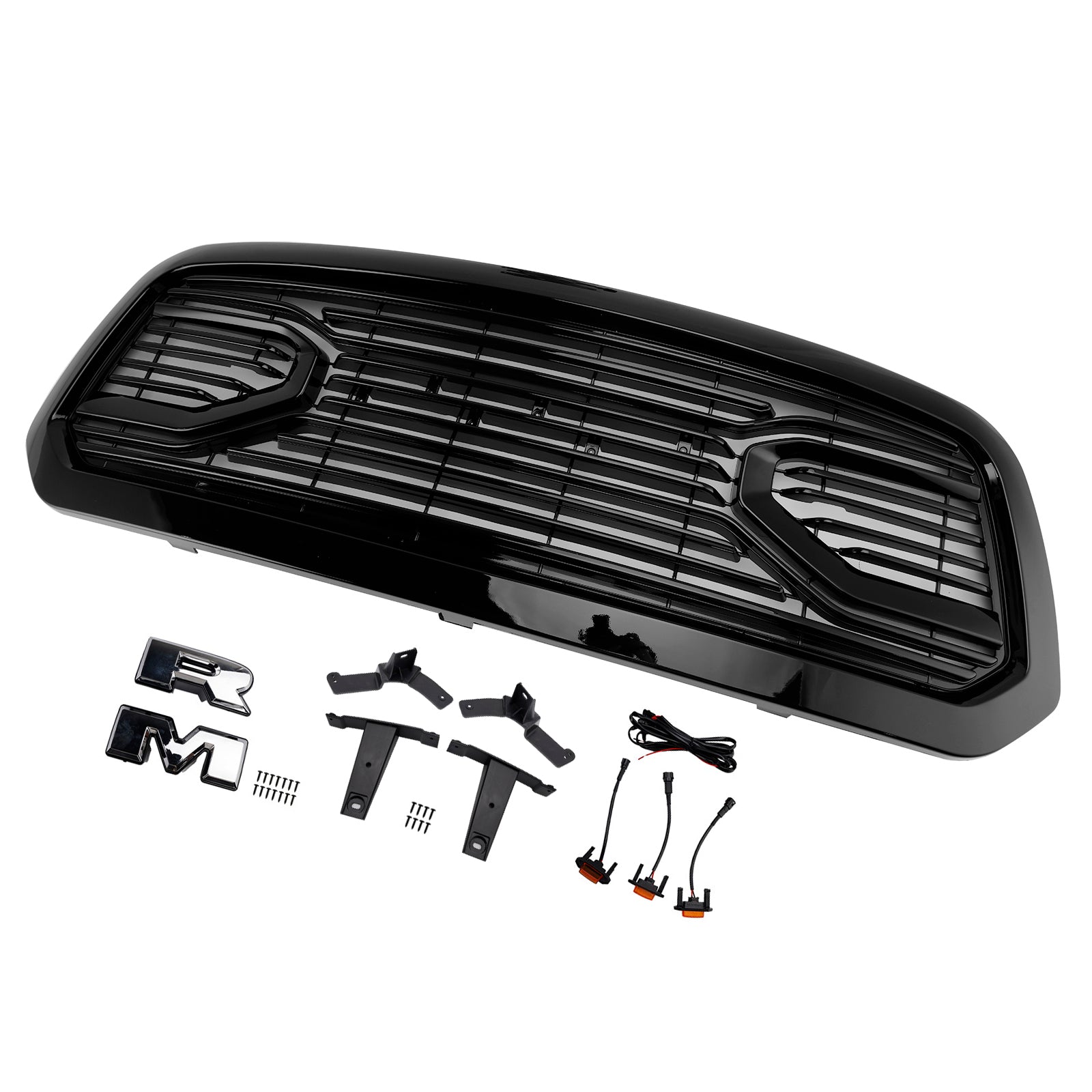 2013-2018 Dodge Ram 1500 Big Horn Style Front Bumper Grill Grille Black