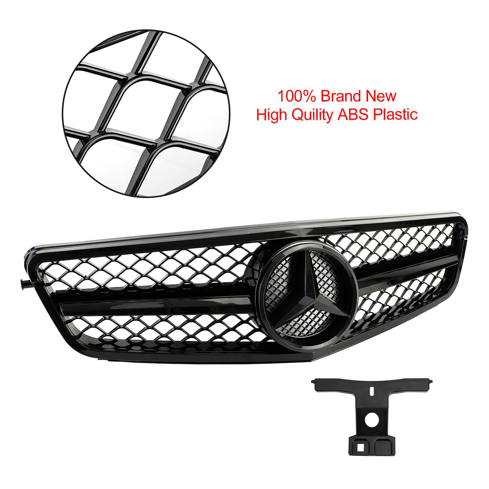 C-Class Benz W204 C300 C350 2008-2014 C63 Style Gloss Black Grill Grille