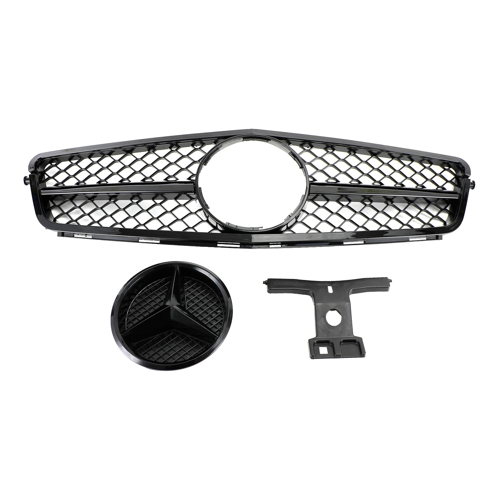 C-Class Benz W204 C300 C350 2008-2014 C63 Style Gloss Black Grill Grille