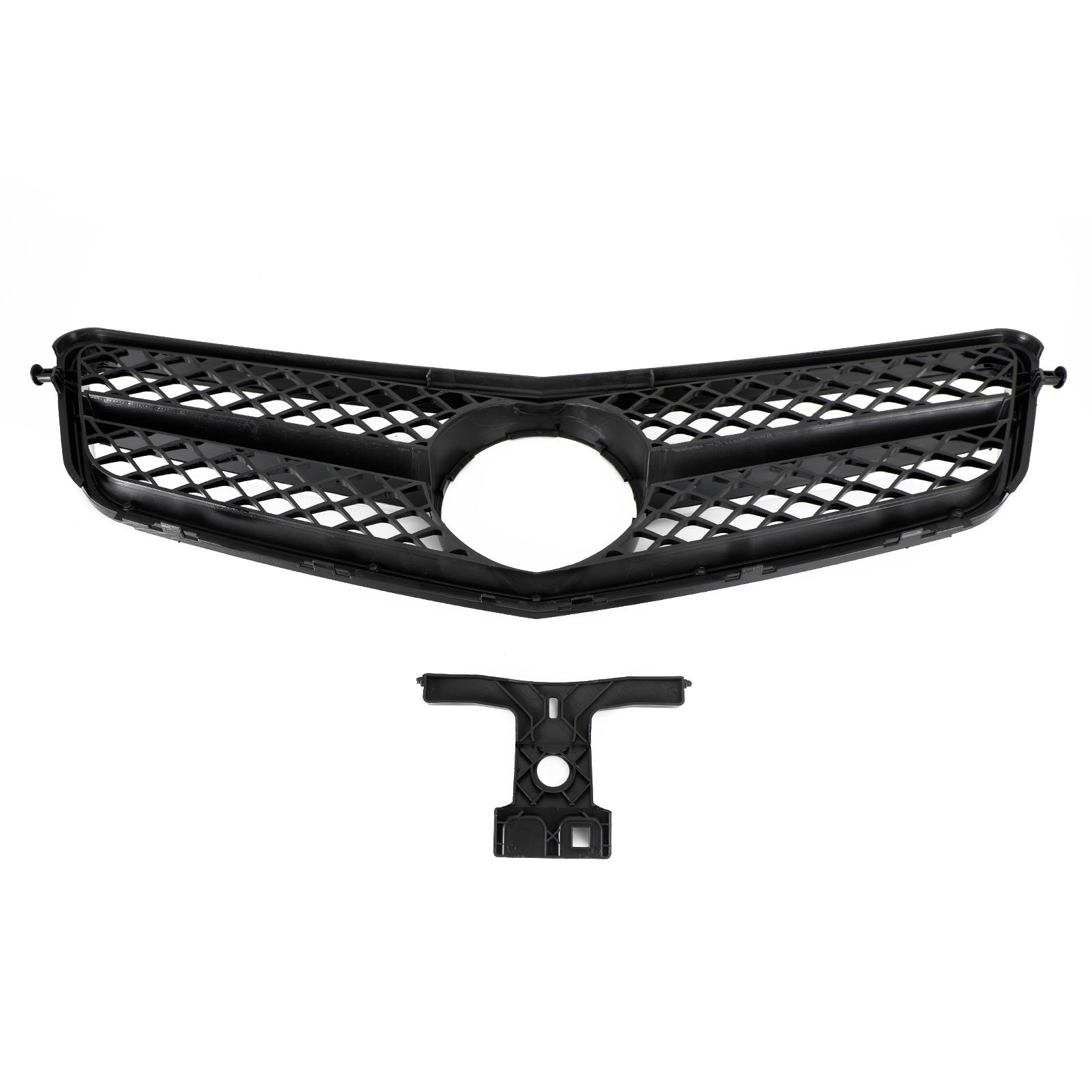2008-2014 W204 C-Class BENZ ABS Gloss Black Chrome Front Bumper Grille Generic