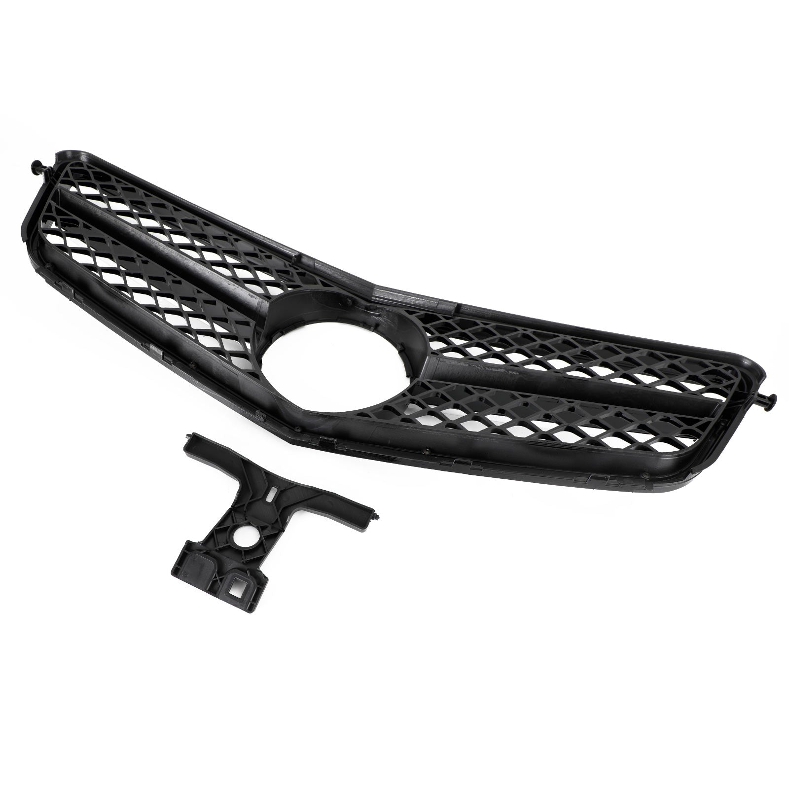 2008-2014 W204 C-Class BENZ ABS Gloss Black Chrome Front Bumper Grille Generic