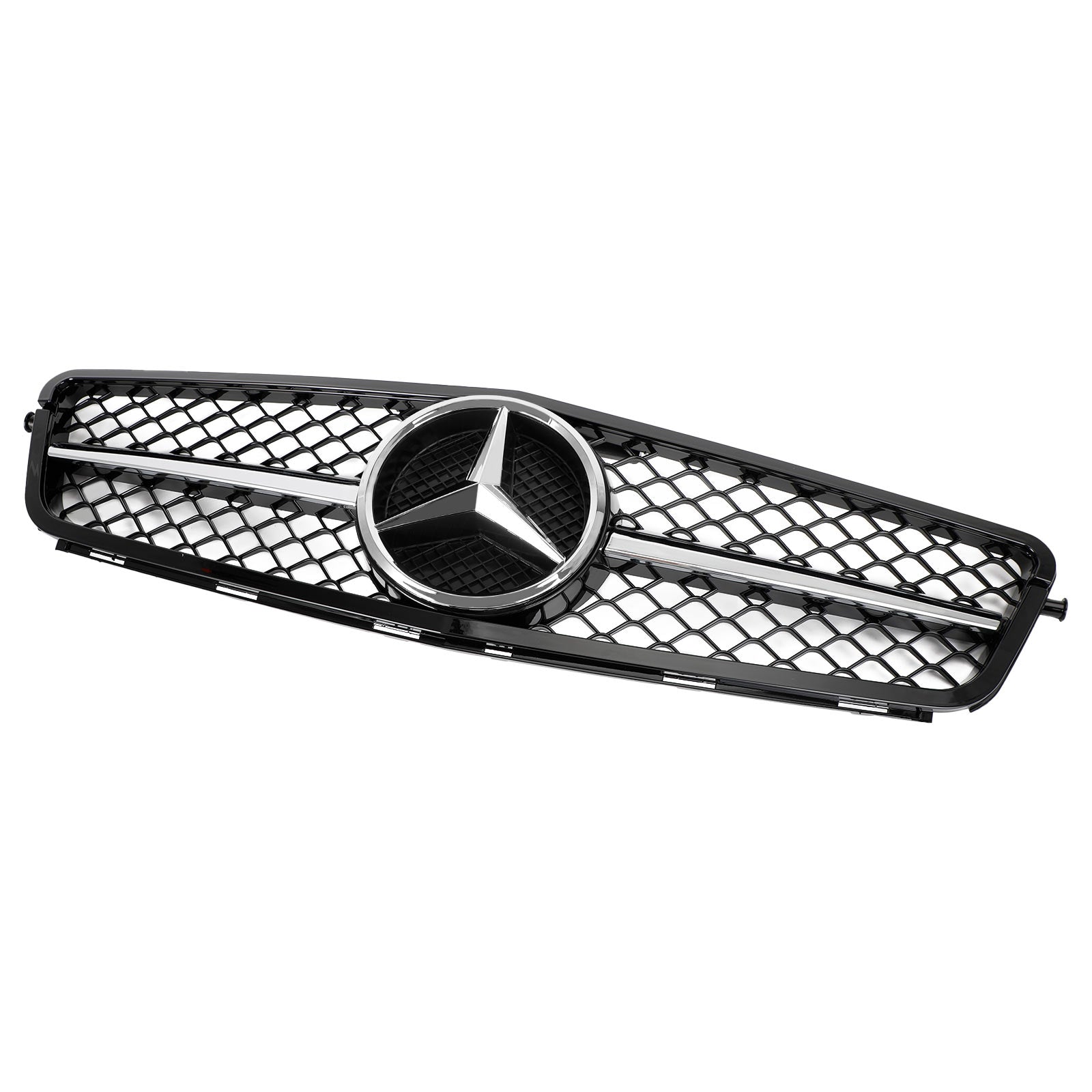 2008-2014 W204 C-Klasse BENZ ABS Glanzend Zwart Chroom Voorbumper Grille Generiek