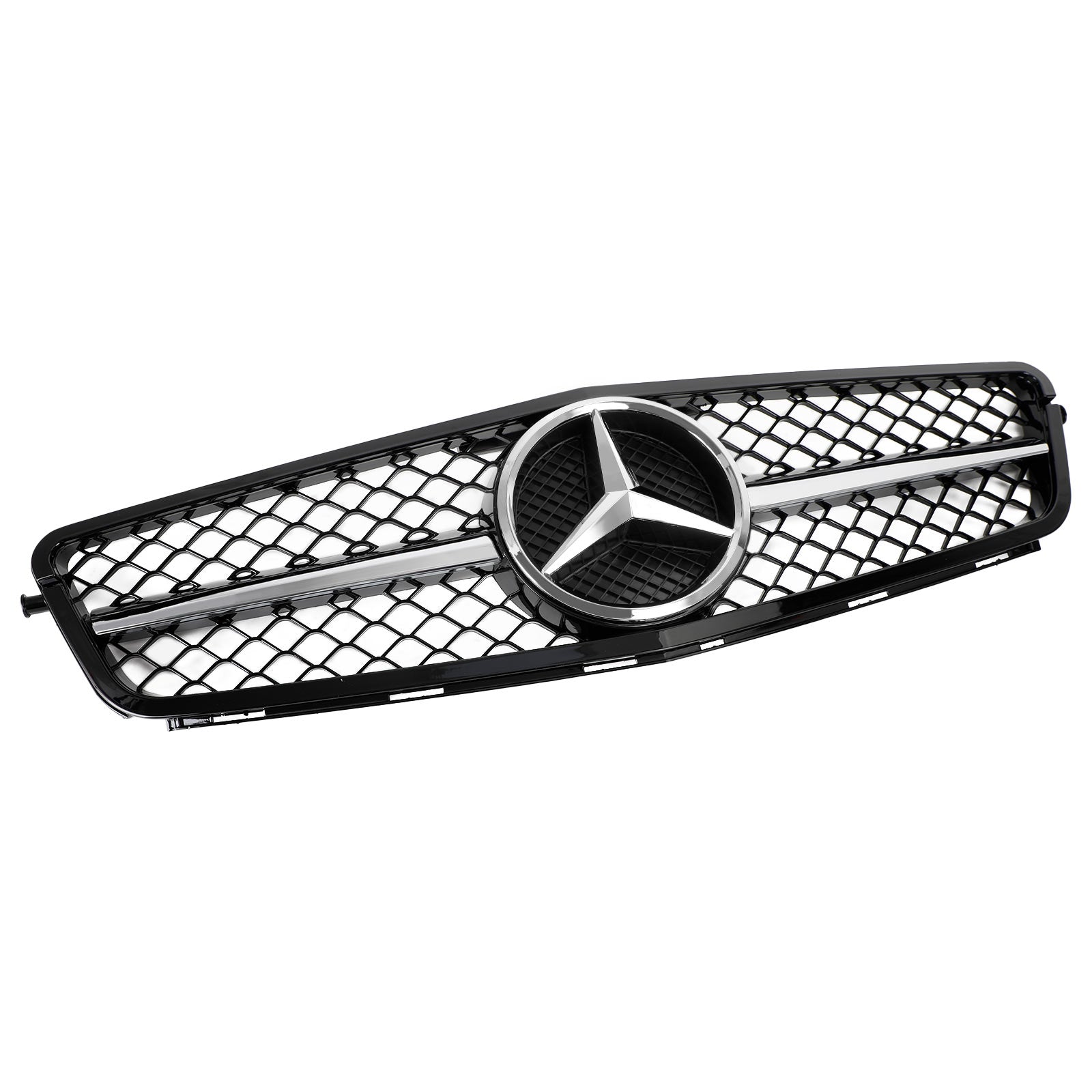 2008-2014 W204 C-Klasse BENZ ABS Glanzend Zwart Chroom Voorbumper Grille Generiek