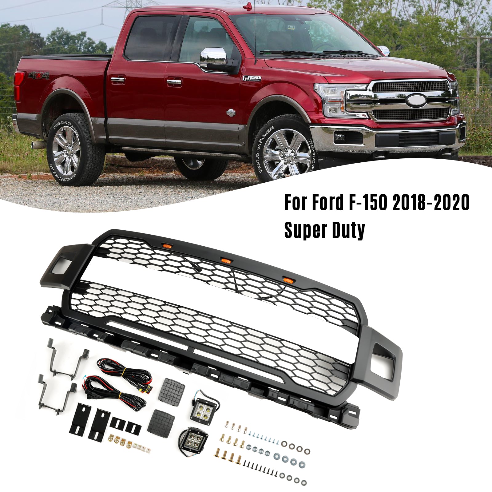 Ford F150 Super Duty 2018-2020 Med LED främre stötfångargrill