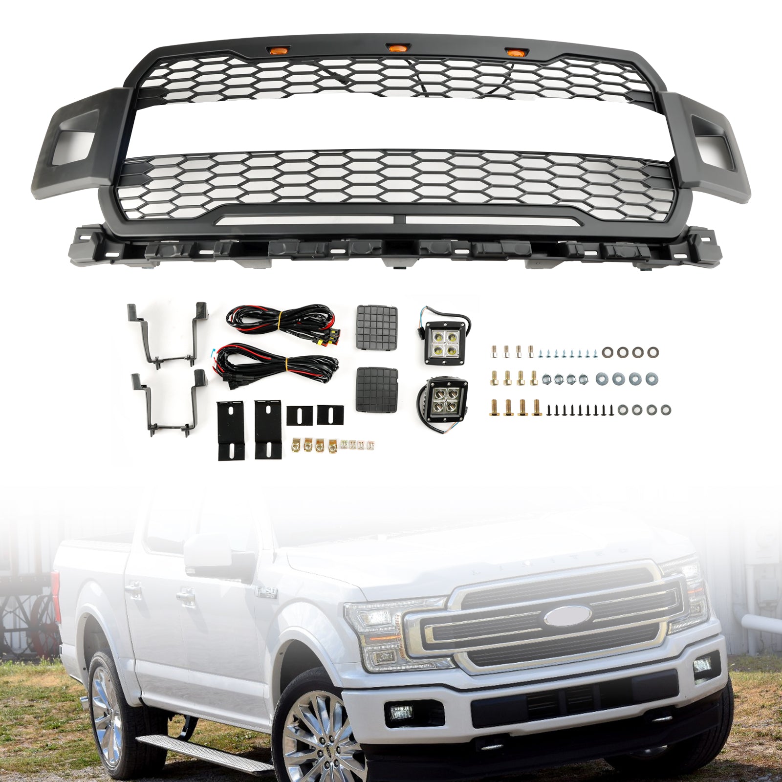 Ford F150 Super Duty 2018-2020 Med LED främre stötfångargrill