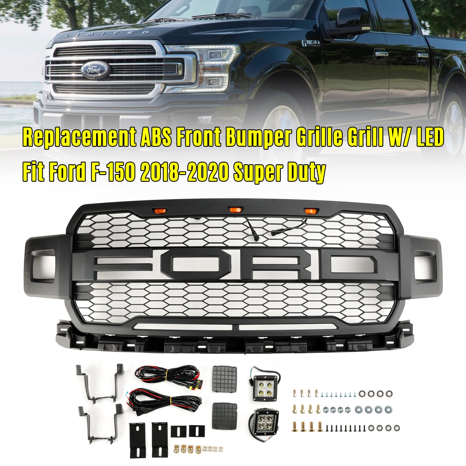 Ford F150 Ford F150 Super Duty Bumper Grill Grill avec LED
