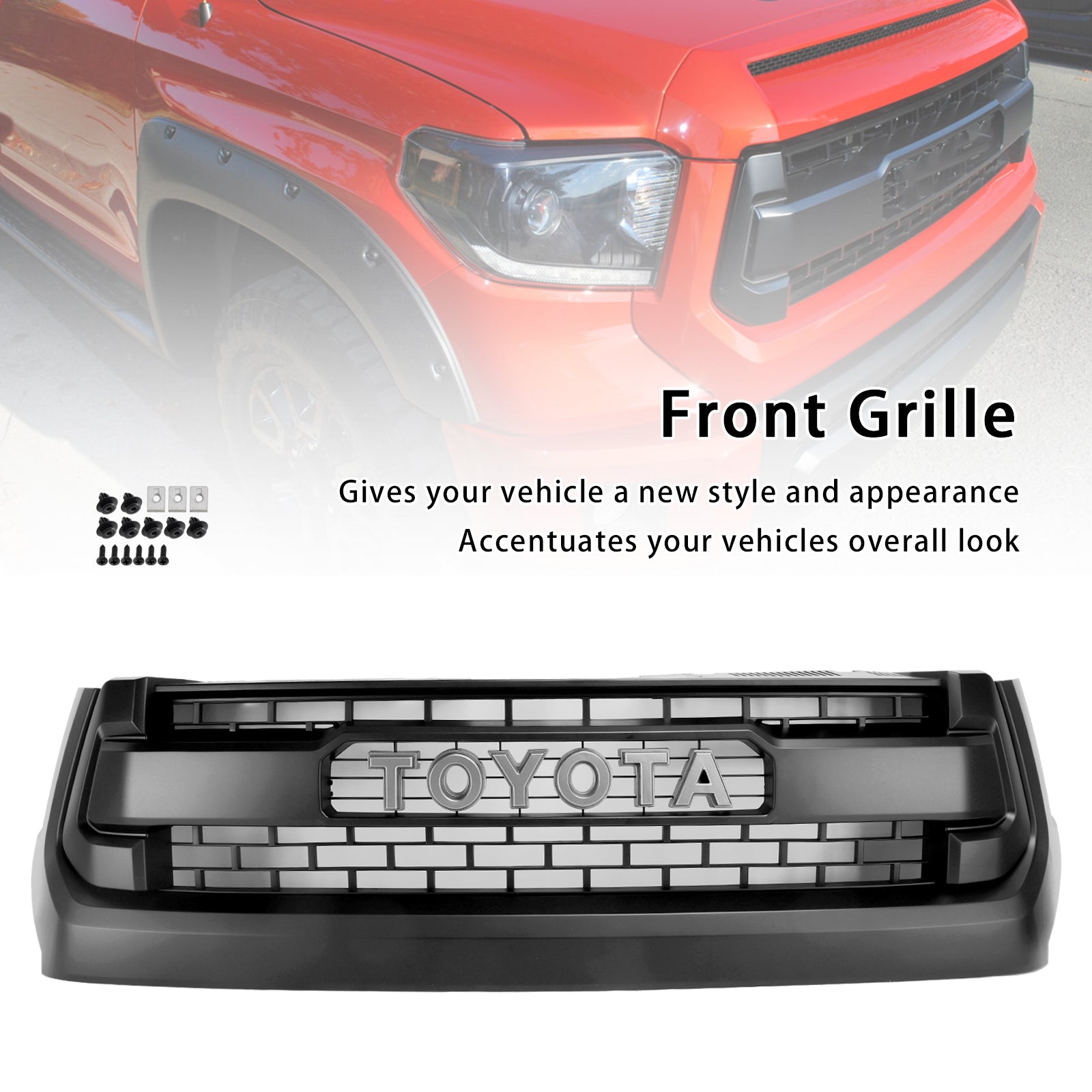 2014-2018 Toyota Tundra TRD PRO Matte Black Honeycomb Front Grill Grille