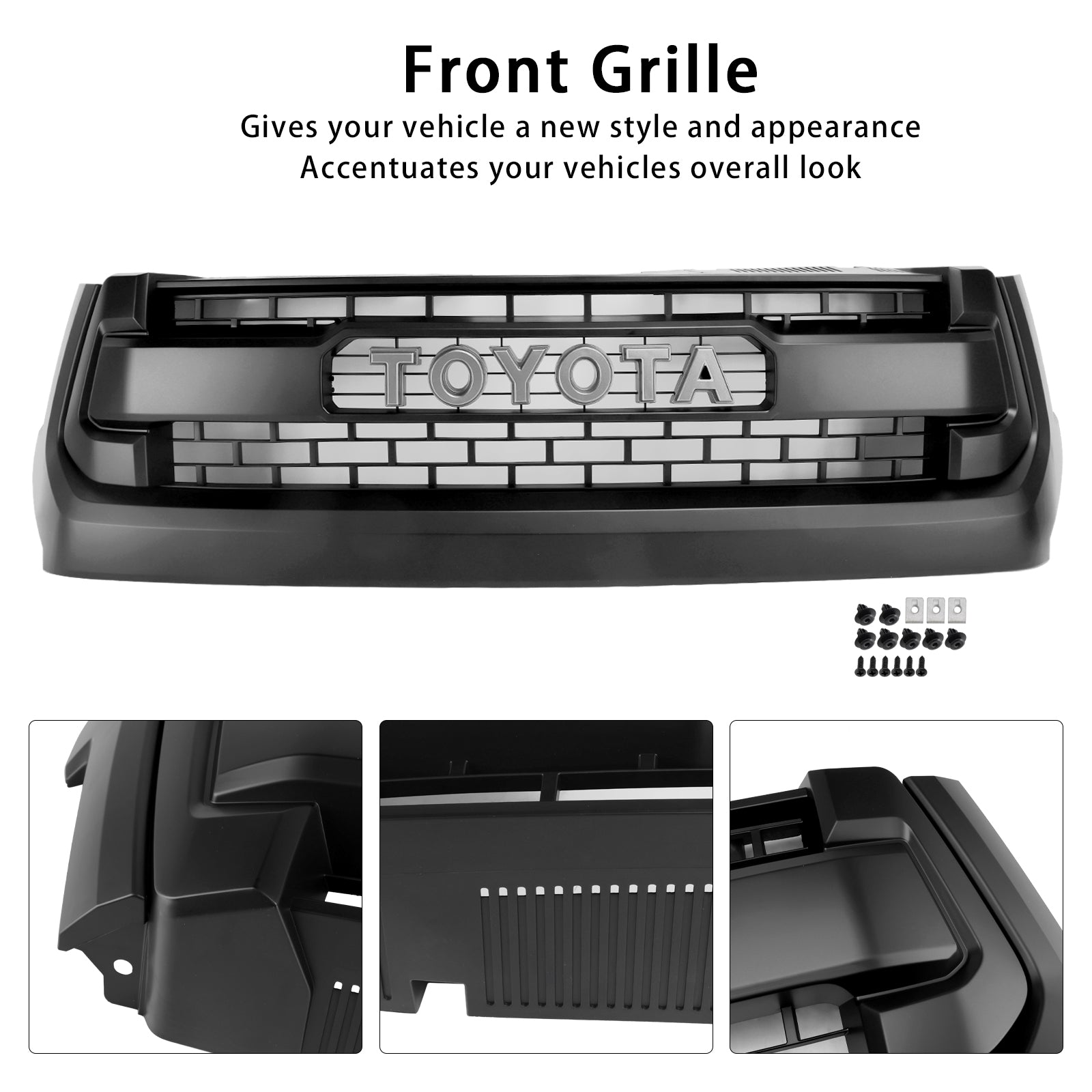 2014-2018 Toyota Tundra TRD PRO Matte Black Honeycomb Front Grill Grille