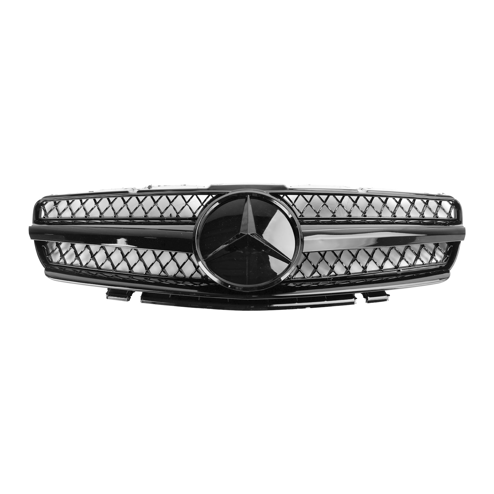 2003-2006 Mercedes R230 SL500 SL600 SL55 1 Fin Star Parrilla superior delantera negra