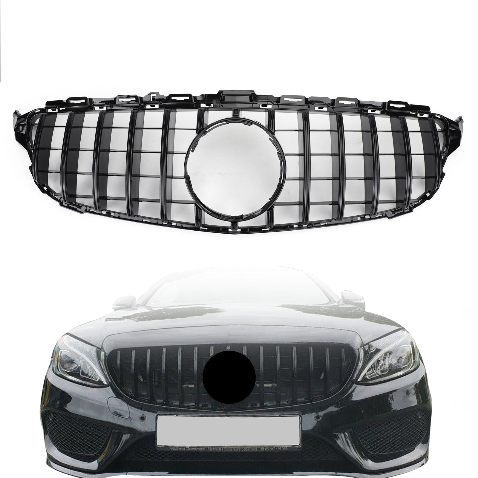 2015-2018 W205 Parrilla de parachoques delantera estilo bestia Mercedes GTR C250 C300 C43