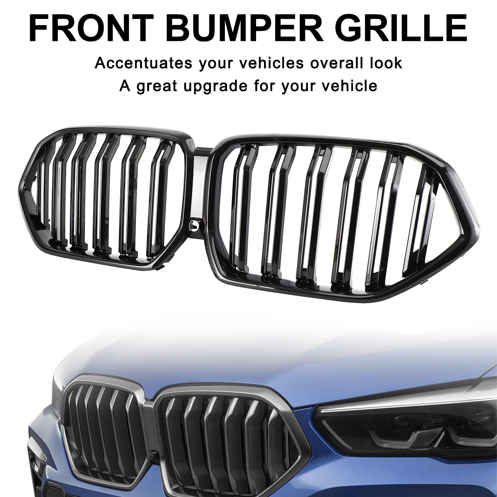 2020-2022 BMW X6 G06 M50I com Funda da câmera Grade do para-choque dianteiro Grill Black