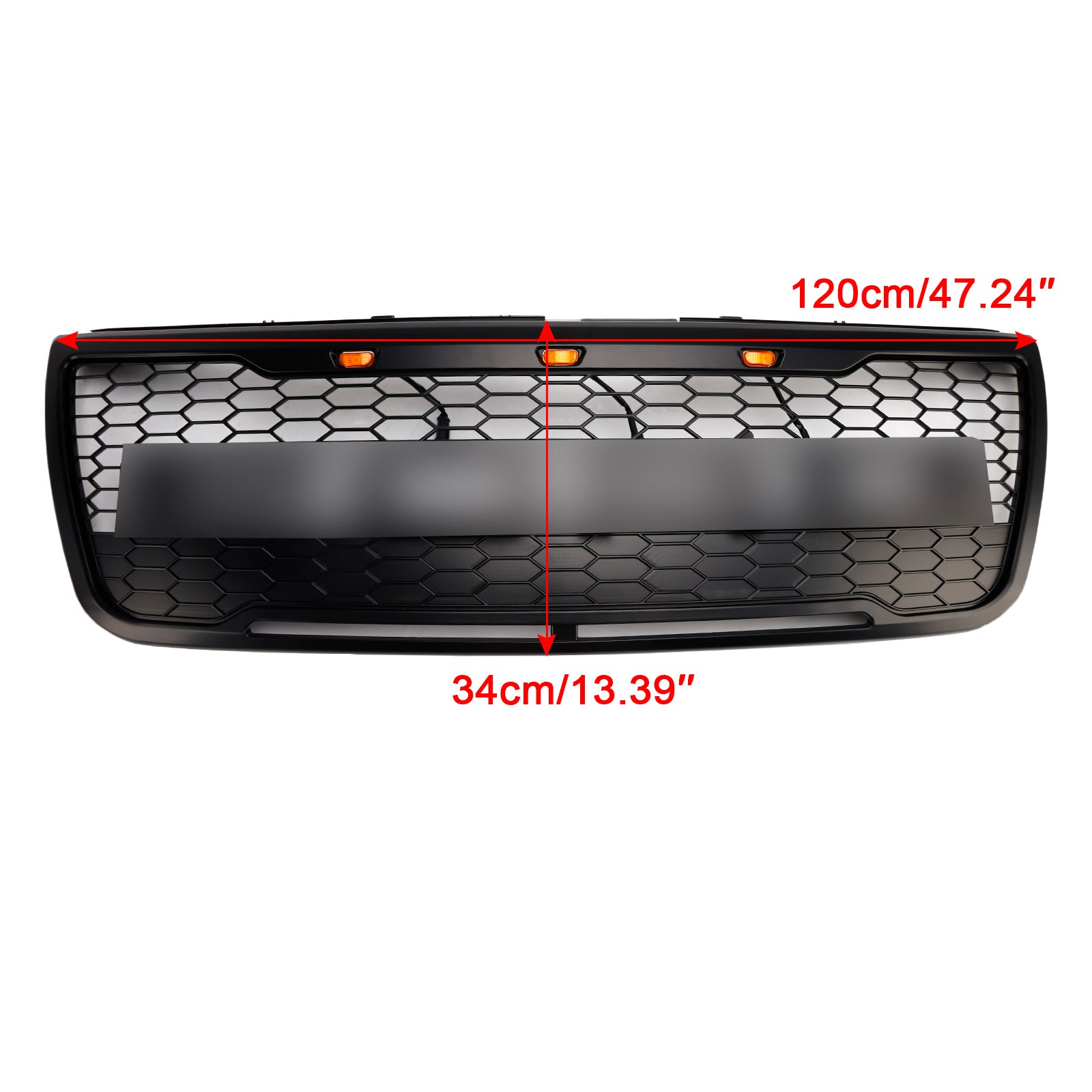Rejilla de parachoques superior delantero compatible con Ford Explorer 2012-2015 con luces grises