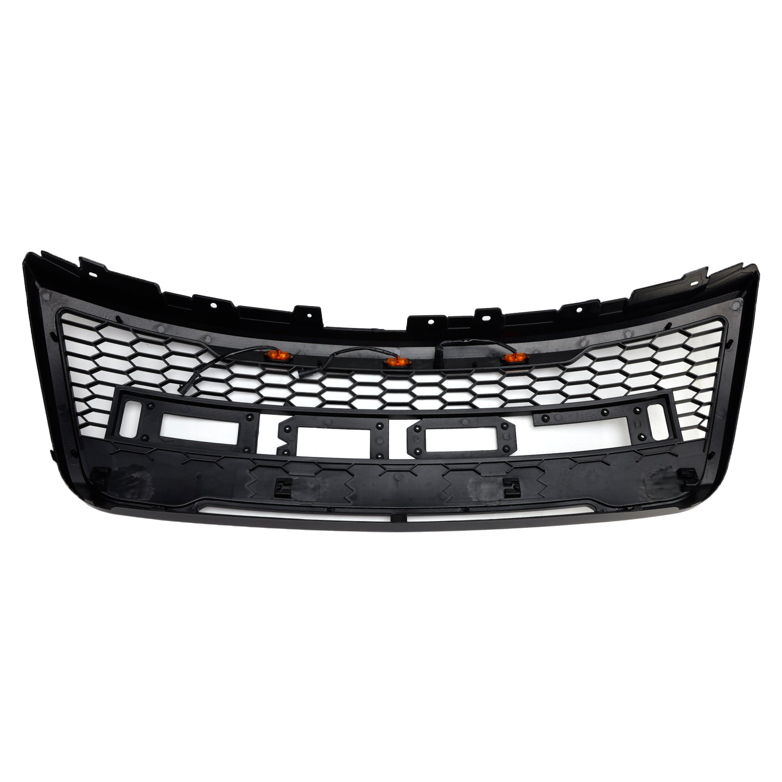 Rejilla de parachoques superior delantero compatible con Ford Explorer 2012-2015 con luces grises