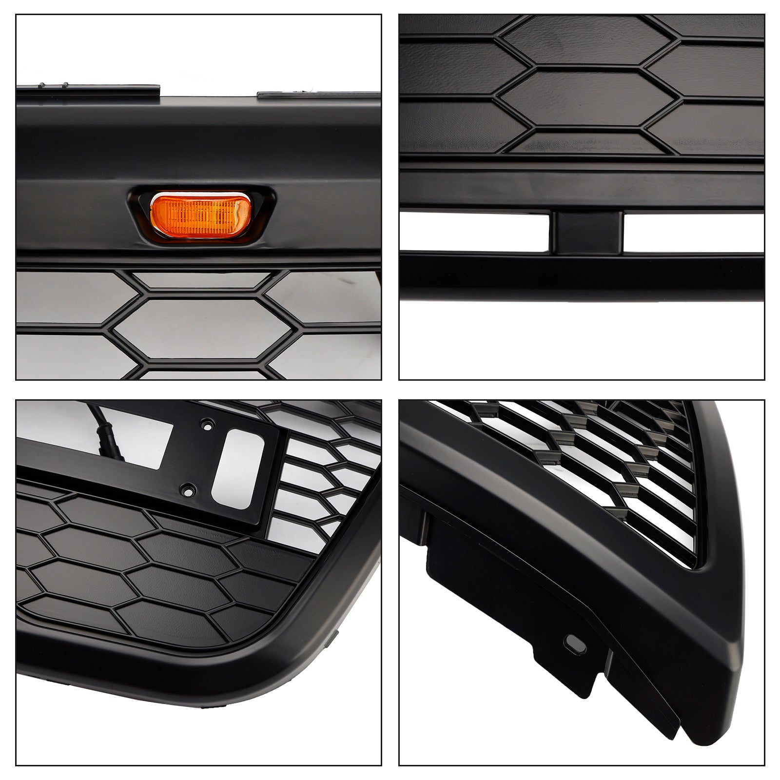 Rejilla de parachoques superior delantero compatible con Ford Explorer 2012-2015 con luces grises