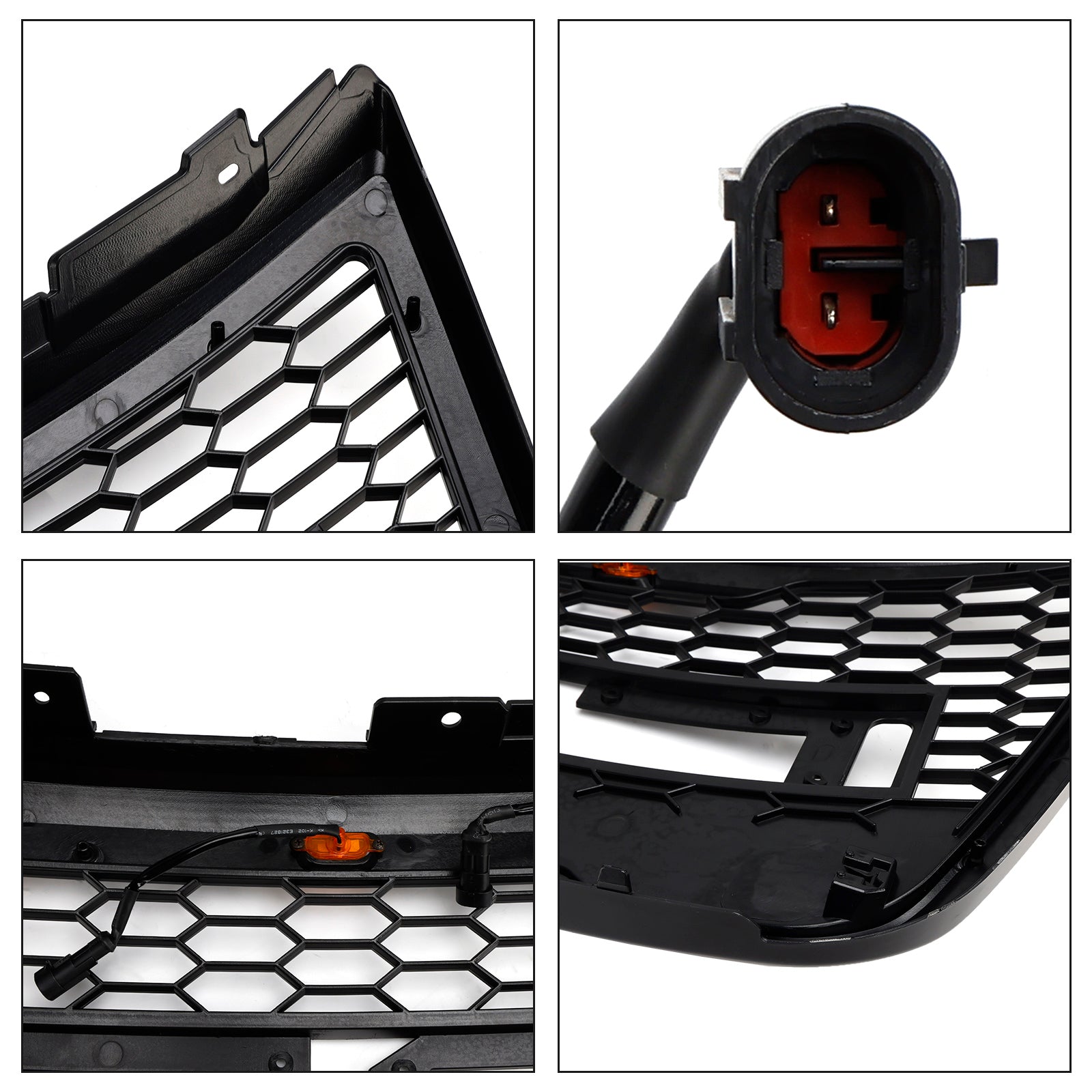 Rejilla de parachoques superior delantero compatible con Ford Explorer 2012-2015 con luces grises