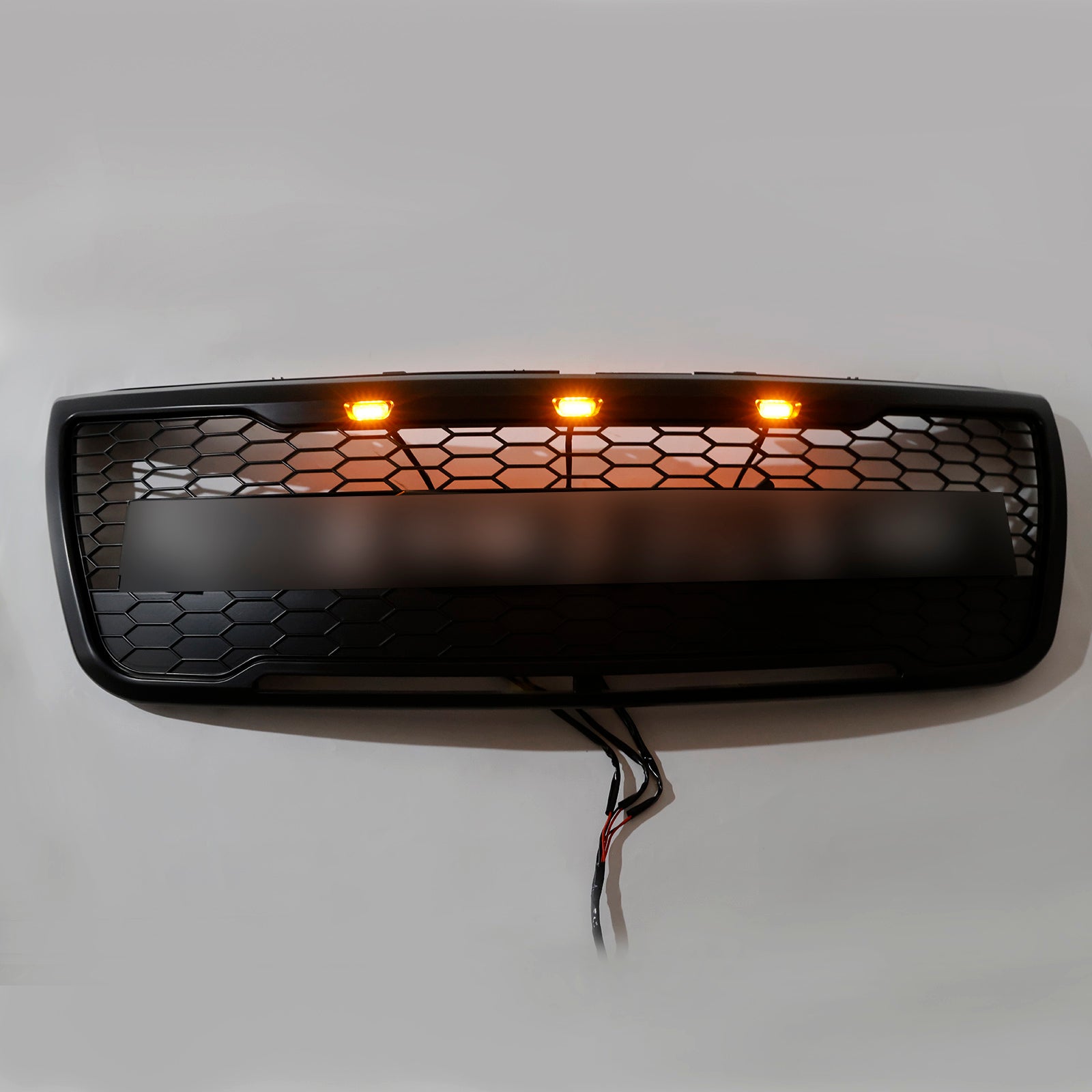 Rejilla de parachoques superior delantero compatible con Ford Explorer 2012-2015 con luces grises