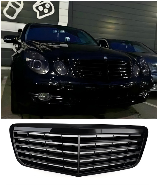 Mercedes-Benz 2007-2009 W211 E350 E500 E63 AMG Voorbumper Grille Grille Glanzend Zwart