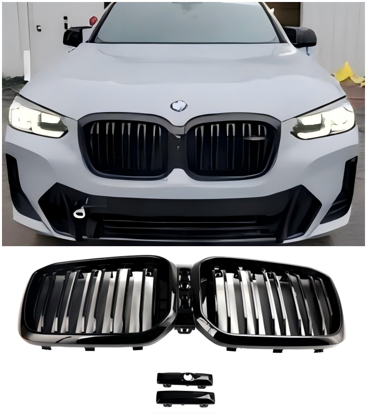 BMW X3 X4 G01 G02 2022 2023 Glanzend zwart Niergrille vooraan