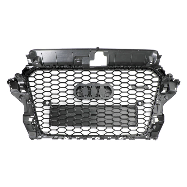 Audi A3 S3 2013-2016 RS3 Style Front Hood Honeycomb Bumper Grille Grill Black