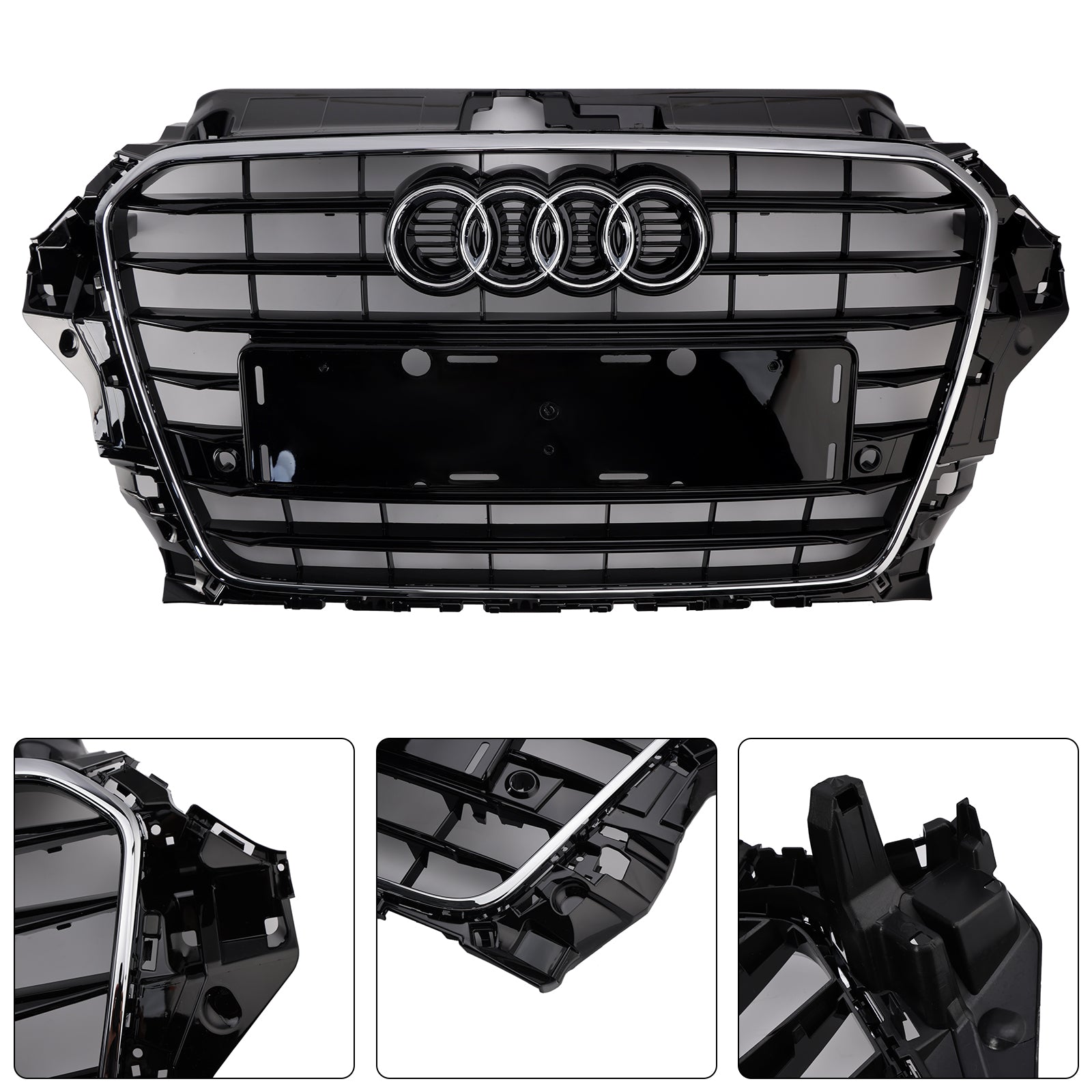 2013 2014 2015 2016 Audi A3 S3 S3 Style Front Bumper Grille Grill 8V3853651 Chrome