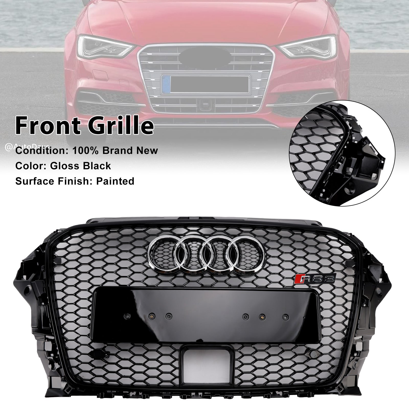 AUDI A3 S3 2013-2016 avec grille de pare-chocs avant ACC RS3