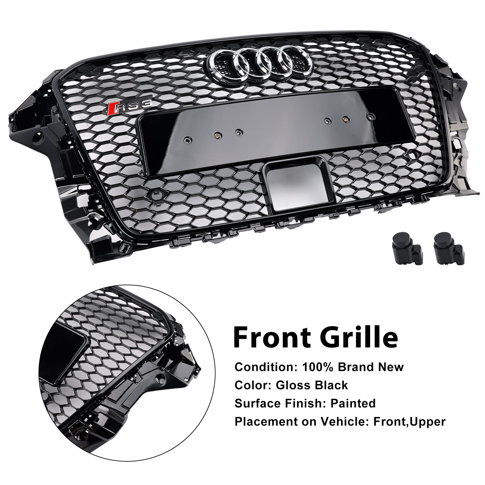 2013-2016 Audi A3 8V1/Sline/S3 met ACC RS3-stijl voorbumpergrille