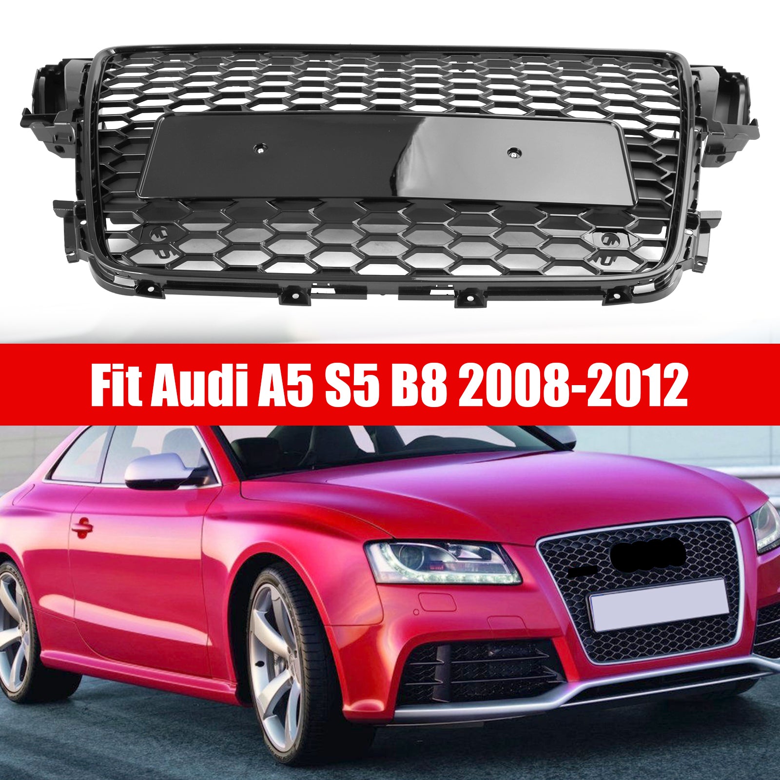 2008-2012 AUDI A5 S5 B8 RS5 Style capot Henycomb Sport calandre en maille