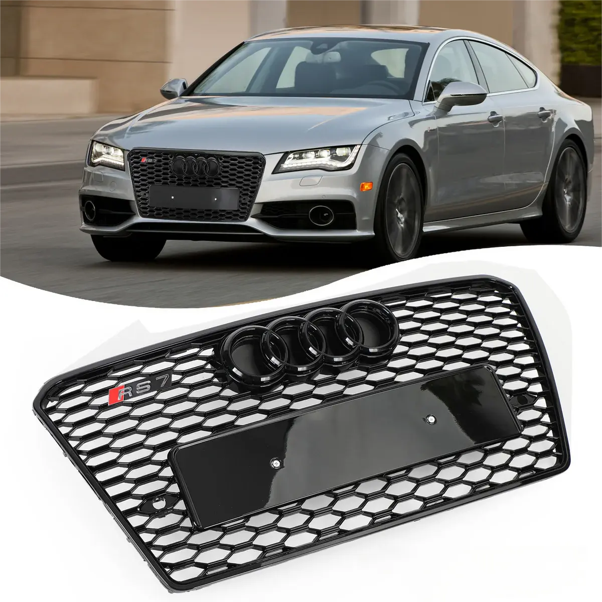 2012-2015 Audi A7 S7 Pré-Facelift RS7 Style Honeycomb Sport Mesh Hex Grill Grille