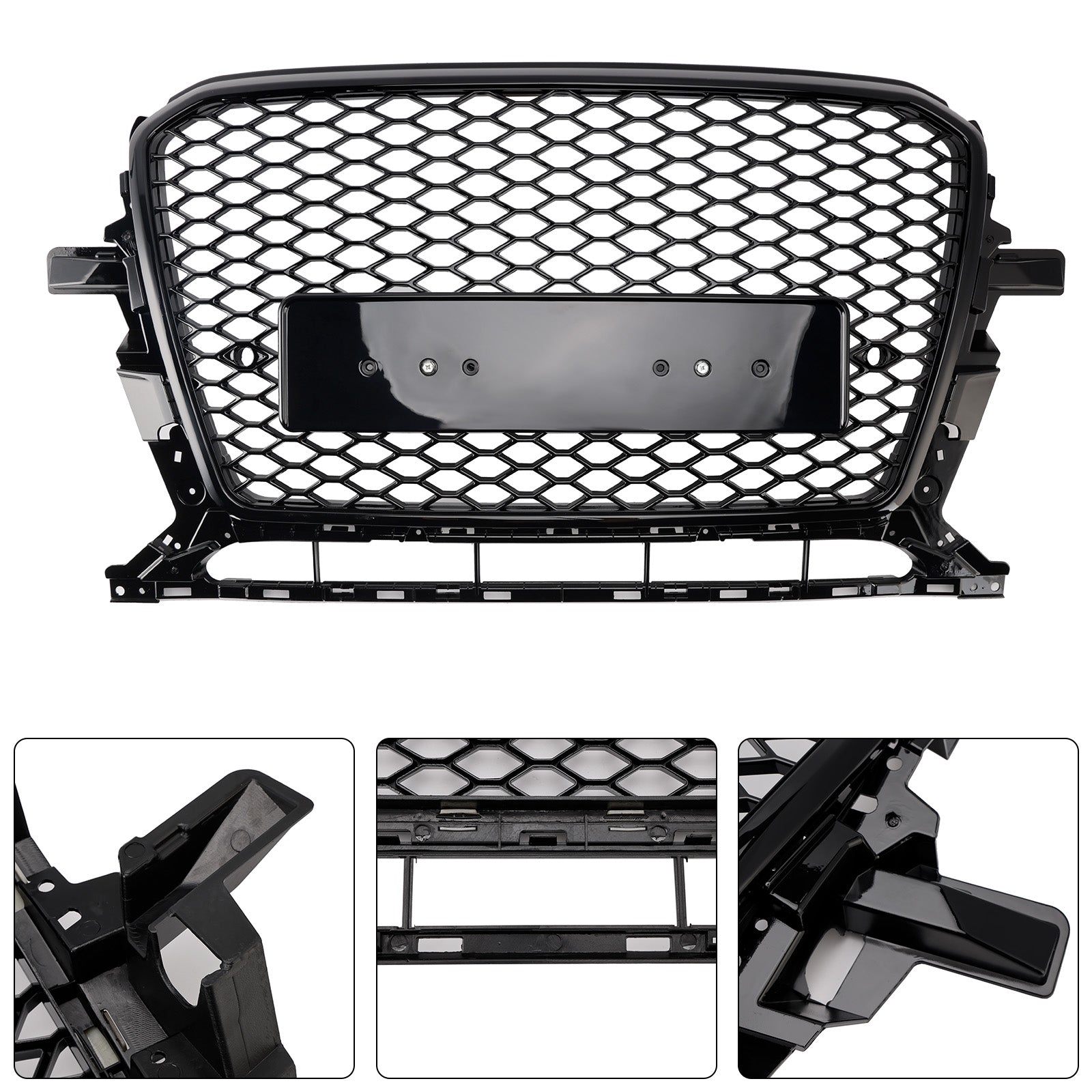2013-2017 Audi Q5 SQ5 Gloss Black Front Honeycomb Bumper Grill Grill
