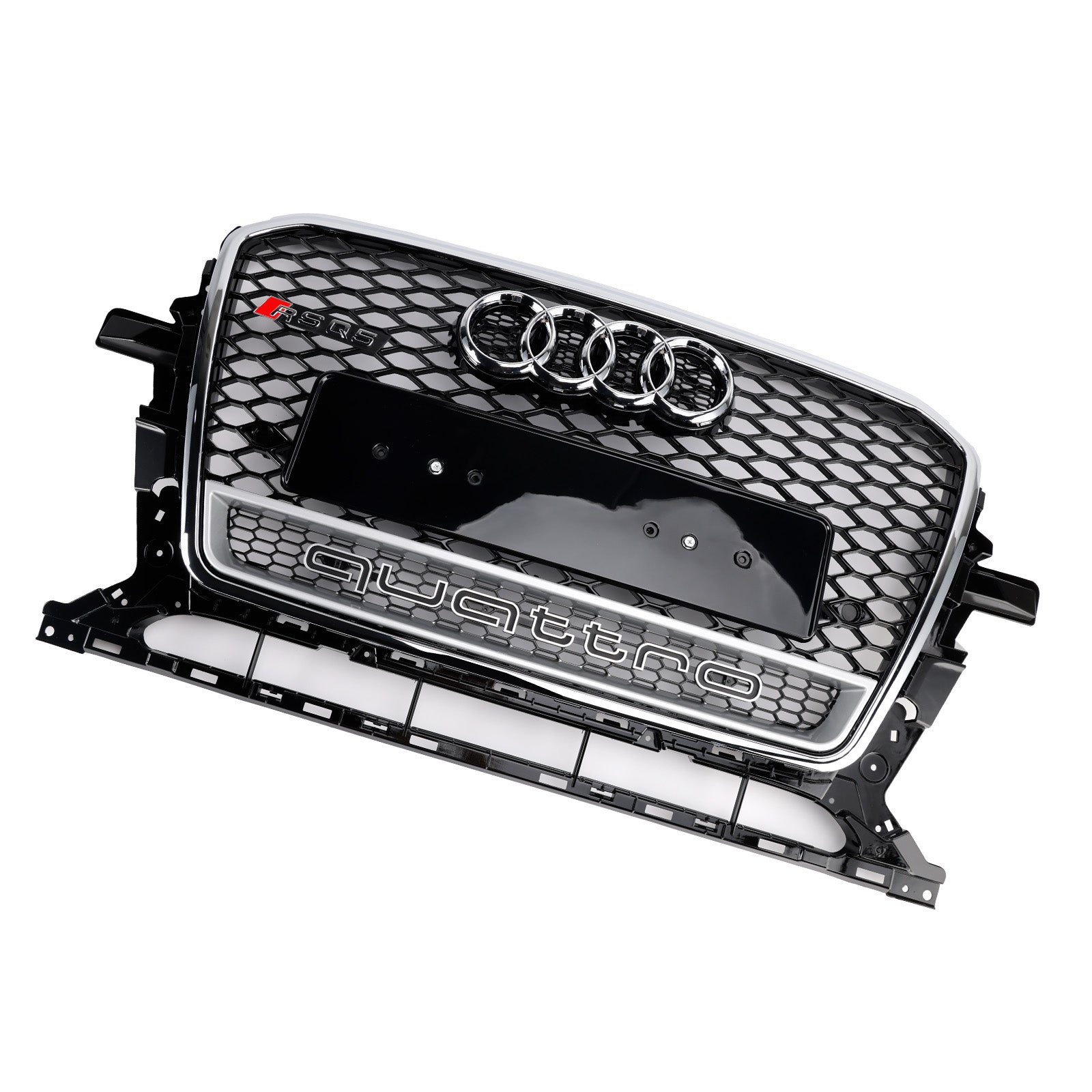 2013-2017 Audi Q5 Krom/Svart Främre Honeycomb Bumper Grille