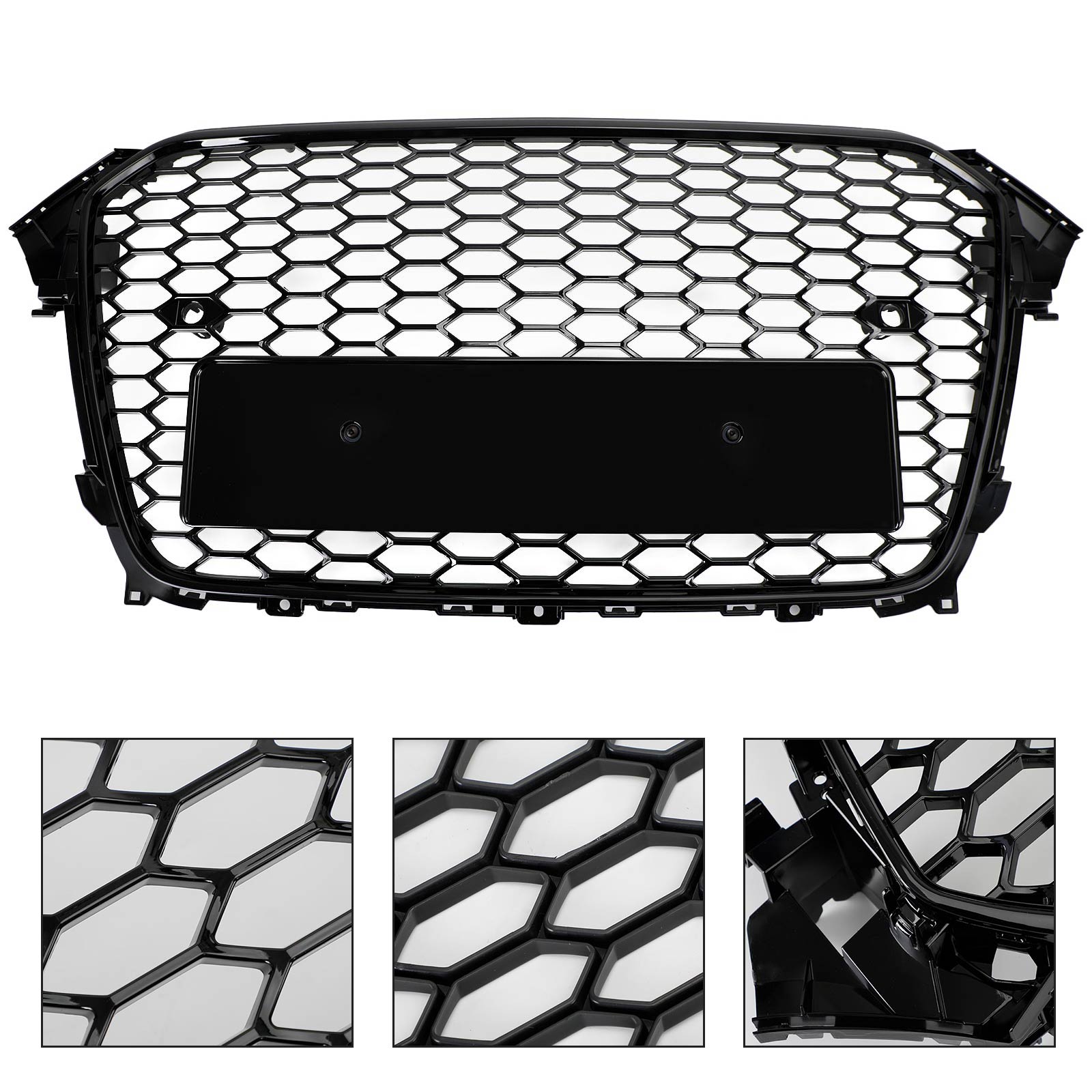 2013-2016 Audi A4 S4 RS4 Mesh Front Challed Grille Grill Bloss Black