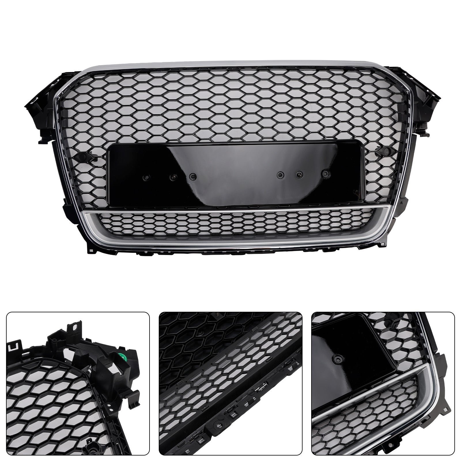 RS4 Style Front Bumper Grille Grill Fit Audi A4 S4 B8.5 2013-2016 com Quattro