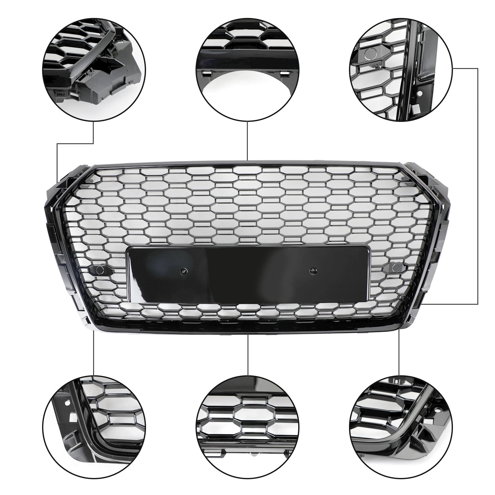 2017 2018 2019 Audi A4/S4 B9 RS4 Stijl Honingraat Mesh Hex Grille Grill Zwart
