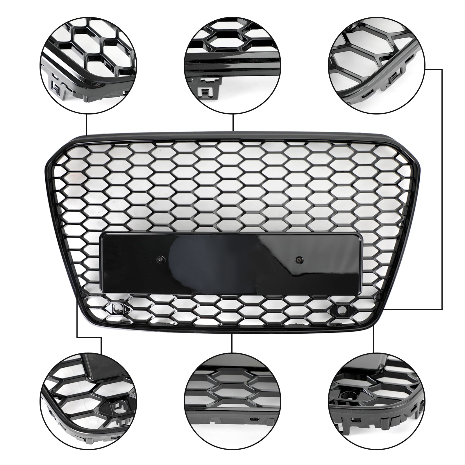 Grille de calandre de pare-chocs avant en maille nid d'abeille style Audi A5/S5 B8.5 2013-2016