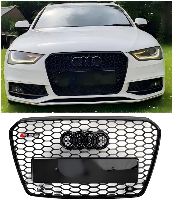 RS5 Style Honeycomb Mesh Front Bumper Grille Grill Fit Audi A5 S5 B8.5 2013-2016