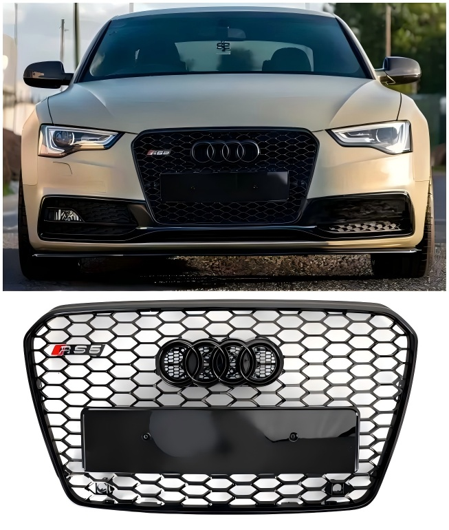 2013 2014 2015 2016 -galler Audi A5/S5 B8.5 Stil honungskaka mesh främre stötfångare galler