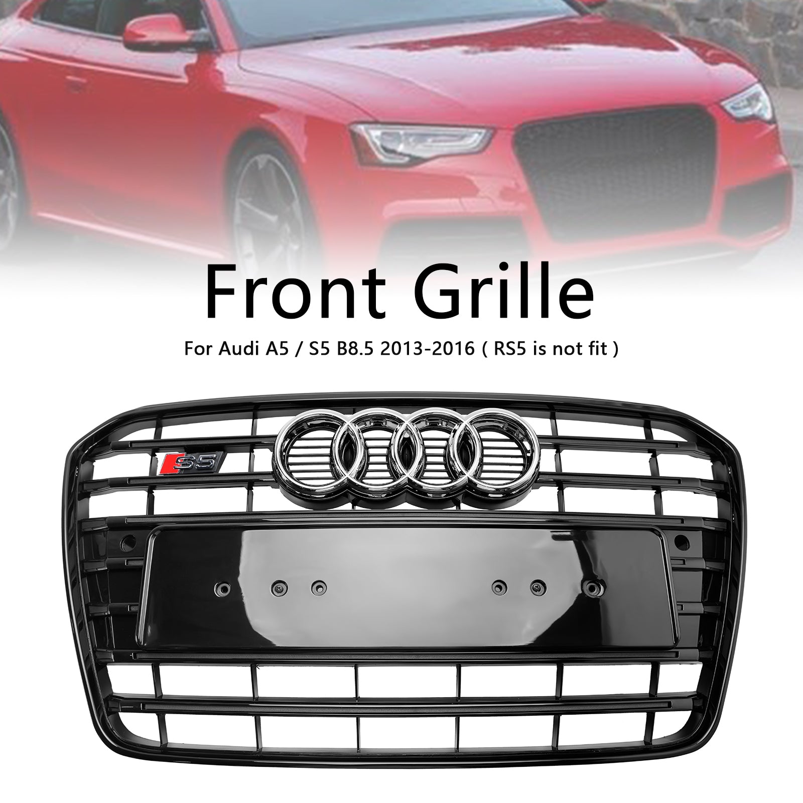 Griglia per paraurti anteriore stile Audi A5 S5 B8.5 S5 2012-2015 nera