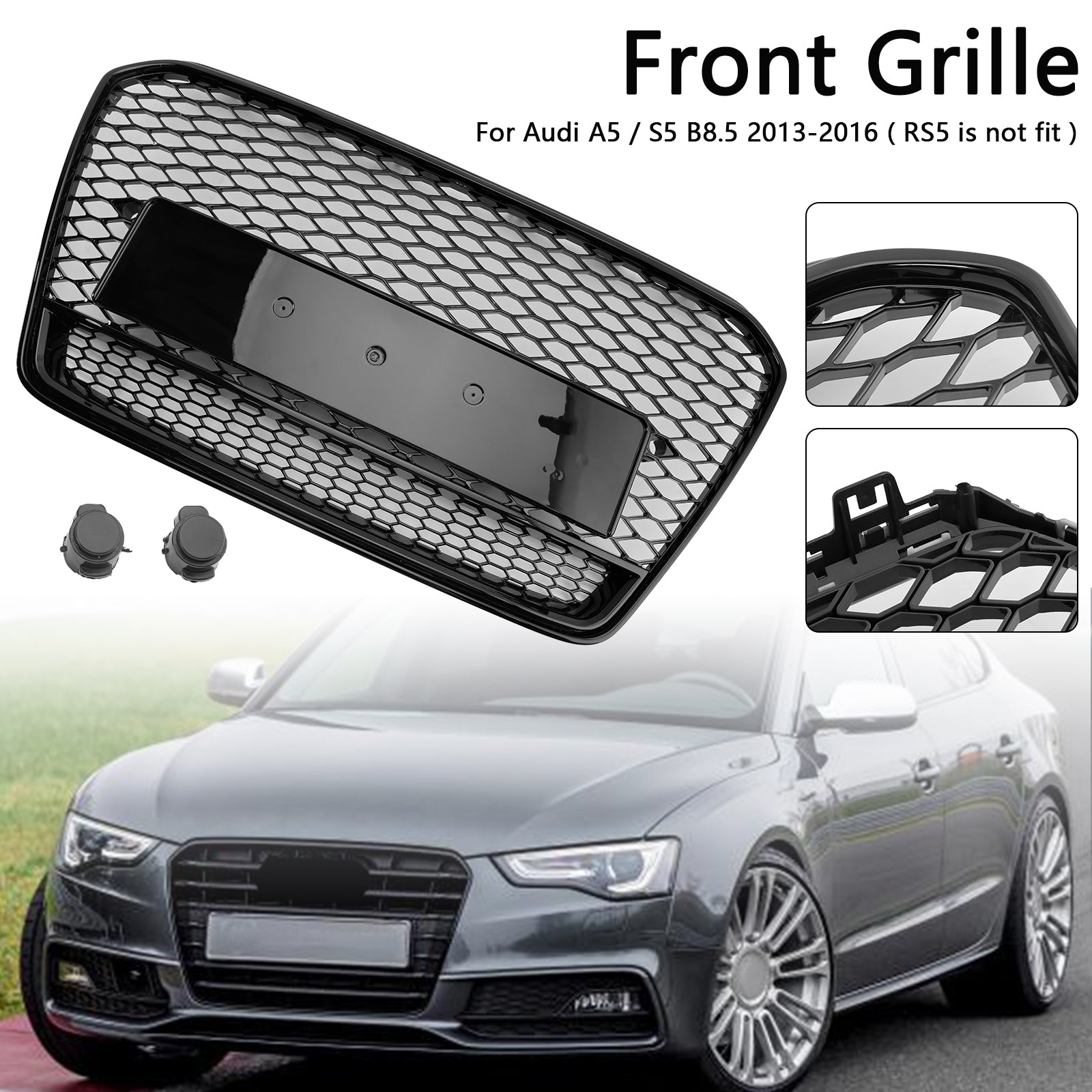 2013 2014 2015 2016 Audi A5 S5 B8.5 RS5 Style Grille de pare-chocs avant en nid d'abeille