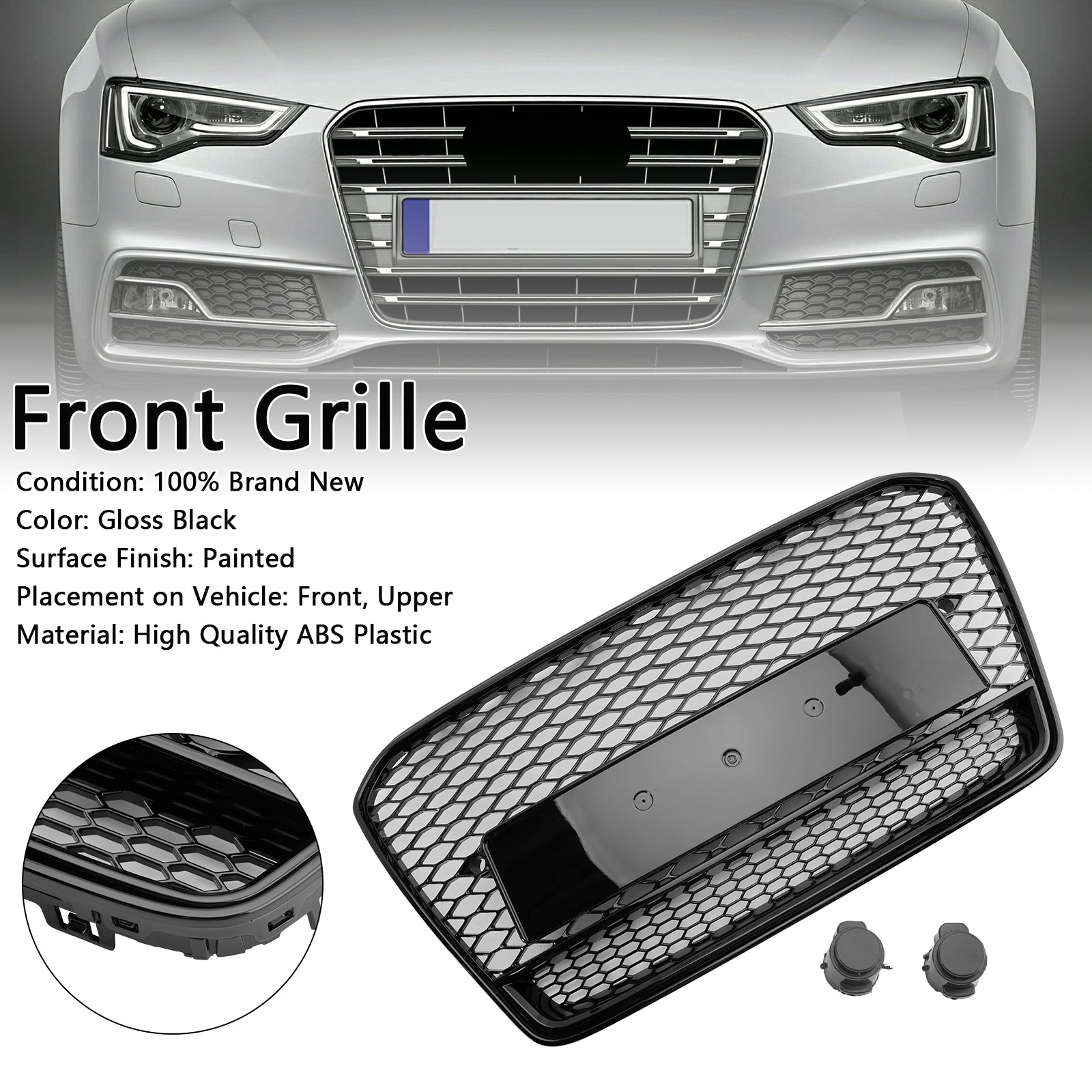 2013-2016 Audi A5 S5 B8.5 RS5 Style Grille de pare-chocs avant en nid d'abeille
