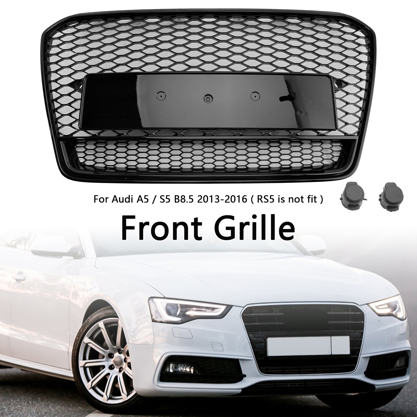 2013-2016 Audi A5 S5 B8.5 RS5 Style Grille de pare-chocs avant en nid d'abeille