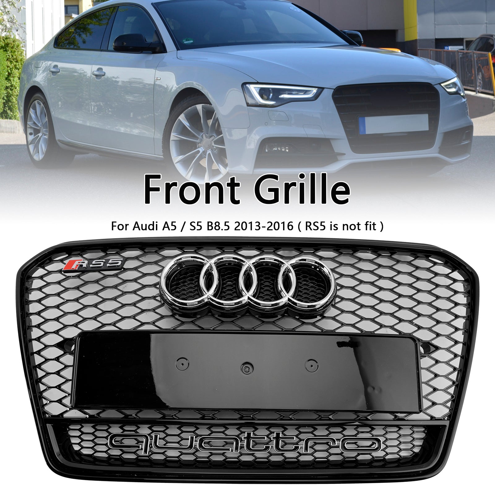 2013 2014 2015 2016 Audi A5 S5 B8.5 RS5 Style Grille de pare-chocs avant en nid d'abeille