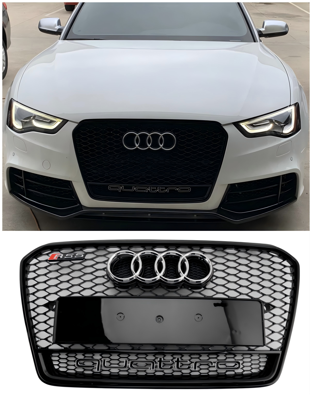 2013 2014 2015 2016 Audi A5 S5 B8.5 RS5 Style Honeycomb Front Bumper Grille Grill