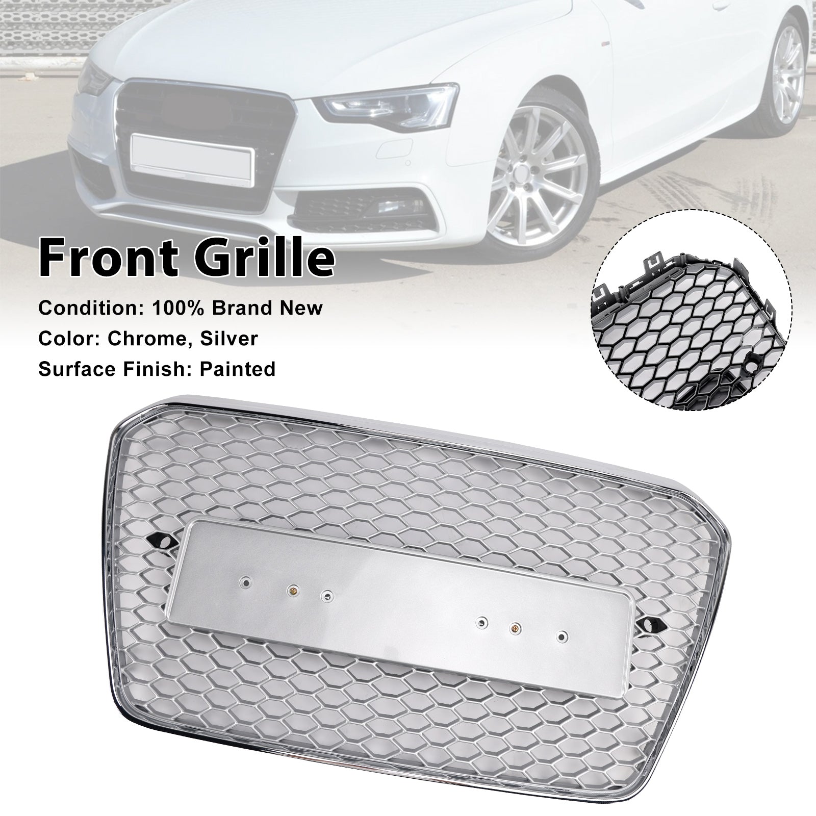Parrilla de parachoques delantero tipo panal estilo Audi A5 S5 B8.5 RS5 2013-2016