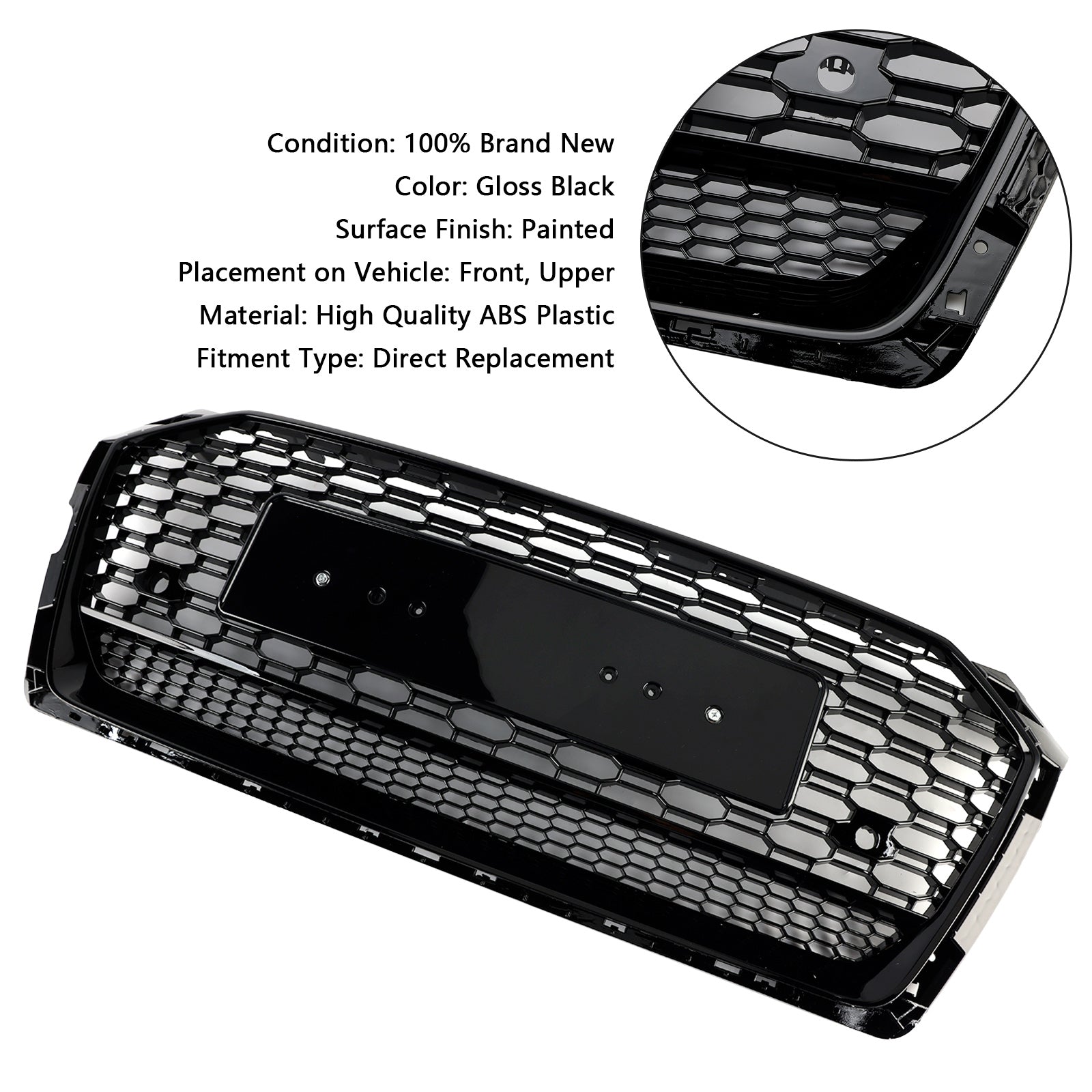 2017 2018 2019 Audi A5 S5 B9 RS5 Style Honeycomb Sport Mesh Hex Grill Grille