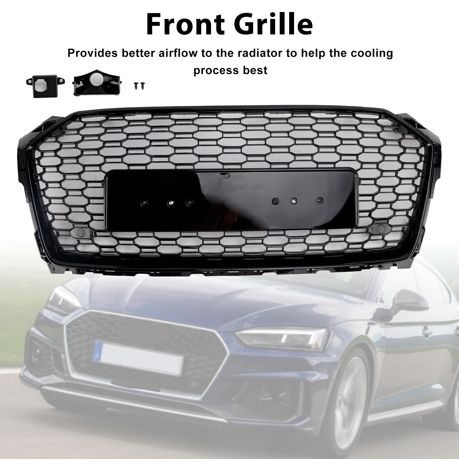 Calandre avant en nid d'abeille style sport Audi A5 S5 B9 RS5 2017-2019 8W6853651ABFUQ