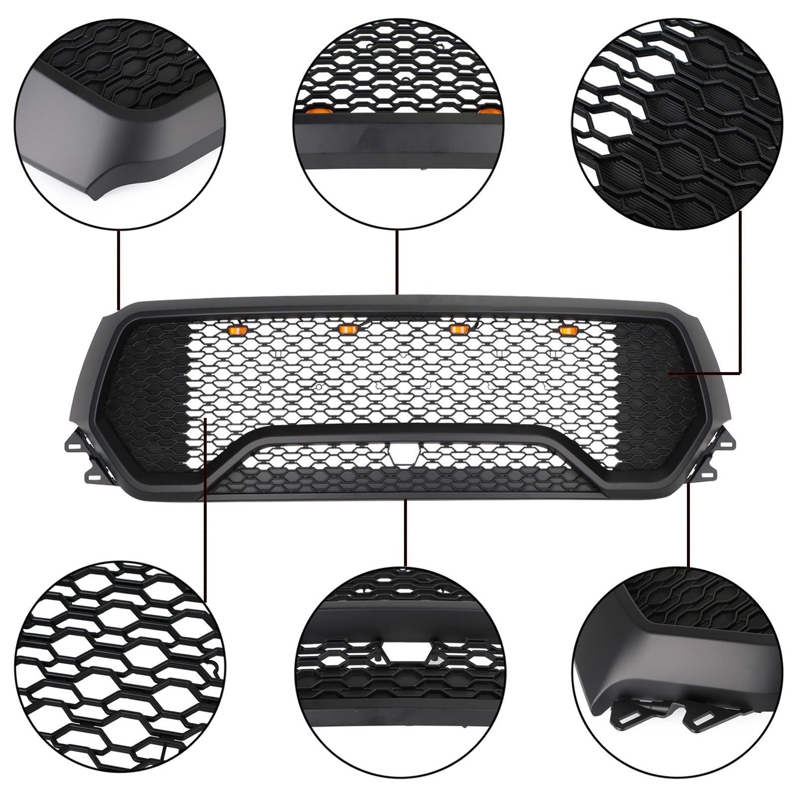 2019-2022 Dodge Ram 1500 TRX Style LED Honeycomb Front Upper Hood Grille