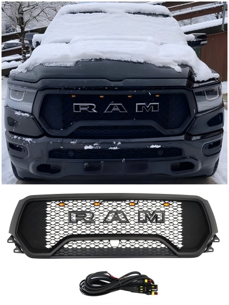 2019-2022 Dodge Ram 1500 TRX v štýle LED Honeycomb predná horná kapucňa mriežka