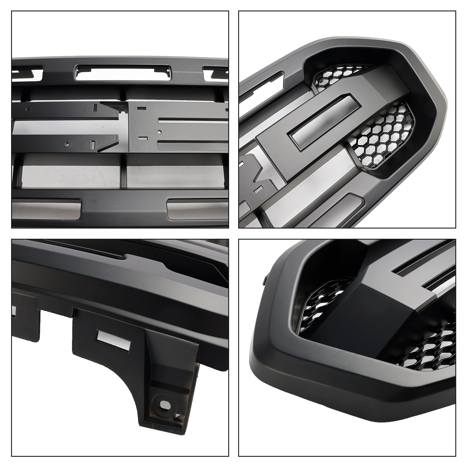Parrilla superior 2019-2023 (con letras) Parrilla de parachoques delantero estilo Raptor compatible con Ford Ranger negro