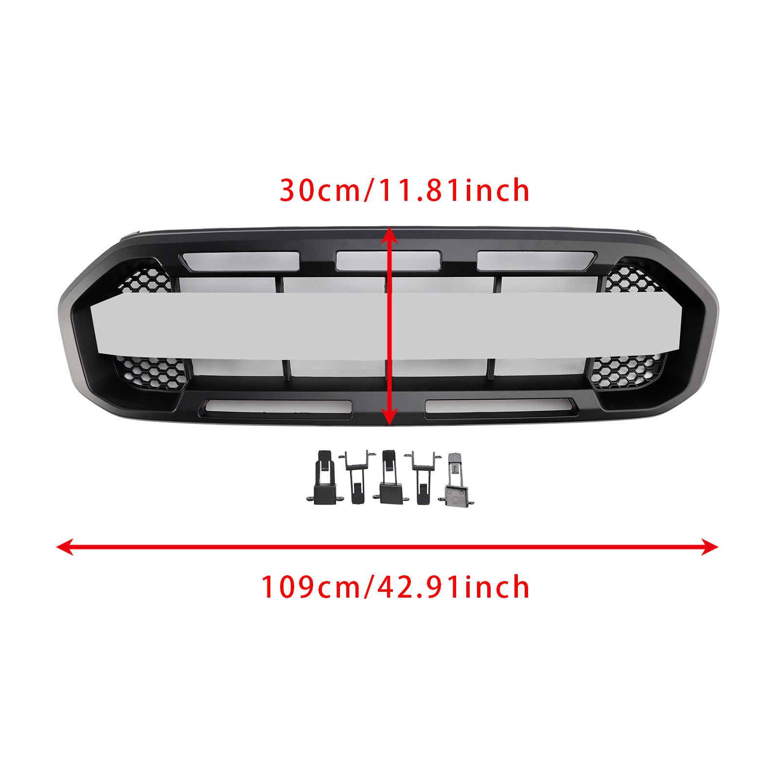 Raptor Style Front Bumper Grille Grill Fit Ford Ranger 2019-2023 Black