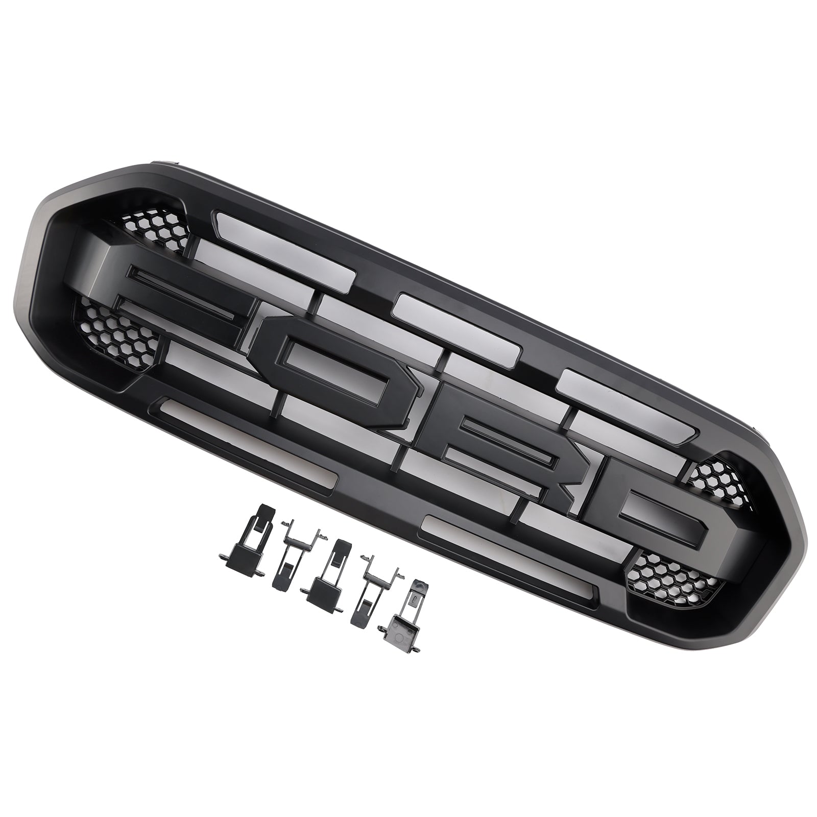 Raptor Style Front Challed Grille Grill Fit Ford Ranger 2019-2023 Black